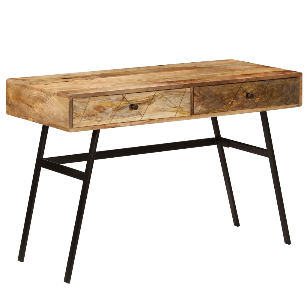 Desk with Drawers Solid Mango Wood 110x50x76 cm
