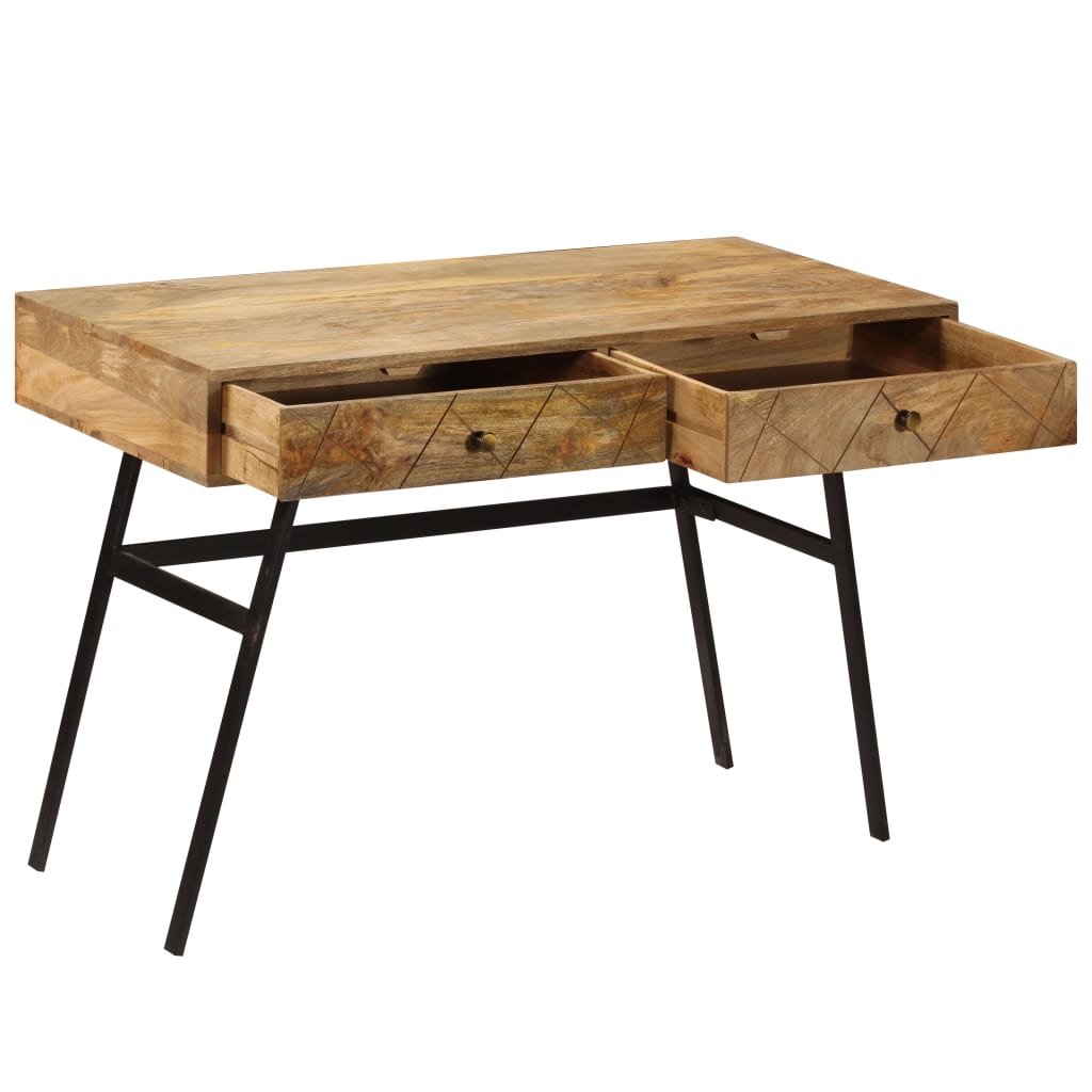 Desk with Drawers Solid Mango Wood 110x50x76 cm