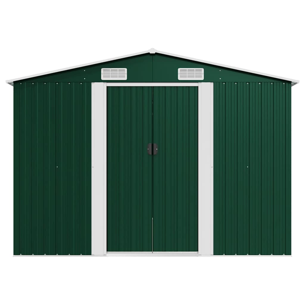 Gerätehaus 257x392x181 cm Metall Grün