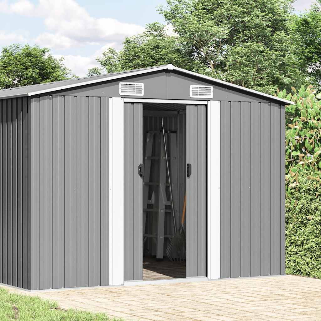 Gerätehaus 257x392x181 cm Metall Grau