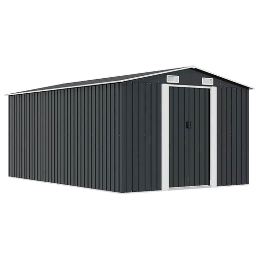 Gerätehaus 257x392x181 cm Metall Anthrazit