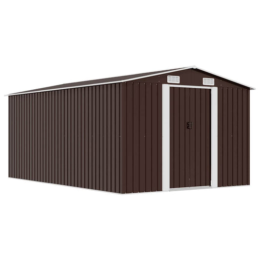 Gerätehaus 257x392x181 cm Metall Braun