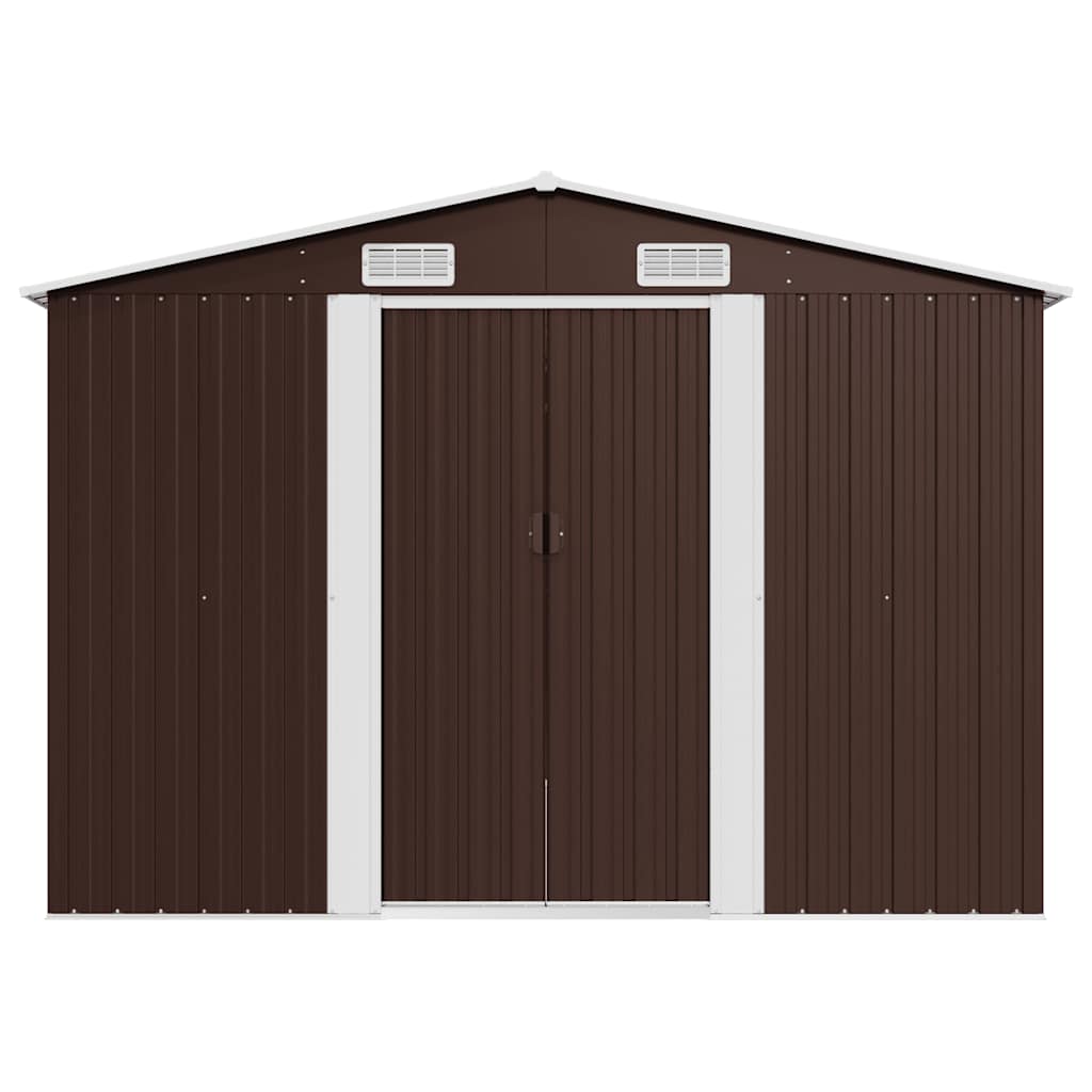 Gerätehaus 257x392x181 cm Metall Braun
