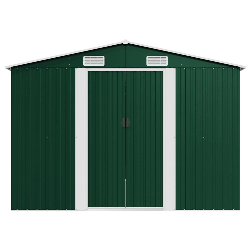 Gerätehaus 257x489x181 cm Metall Grün
