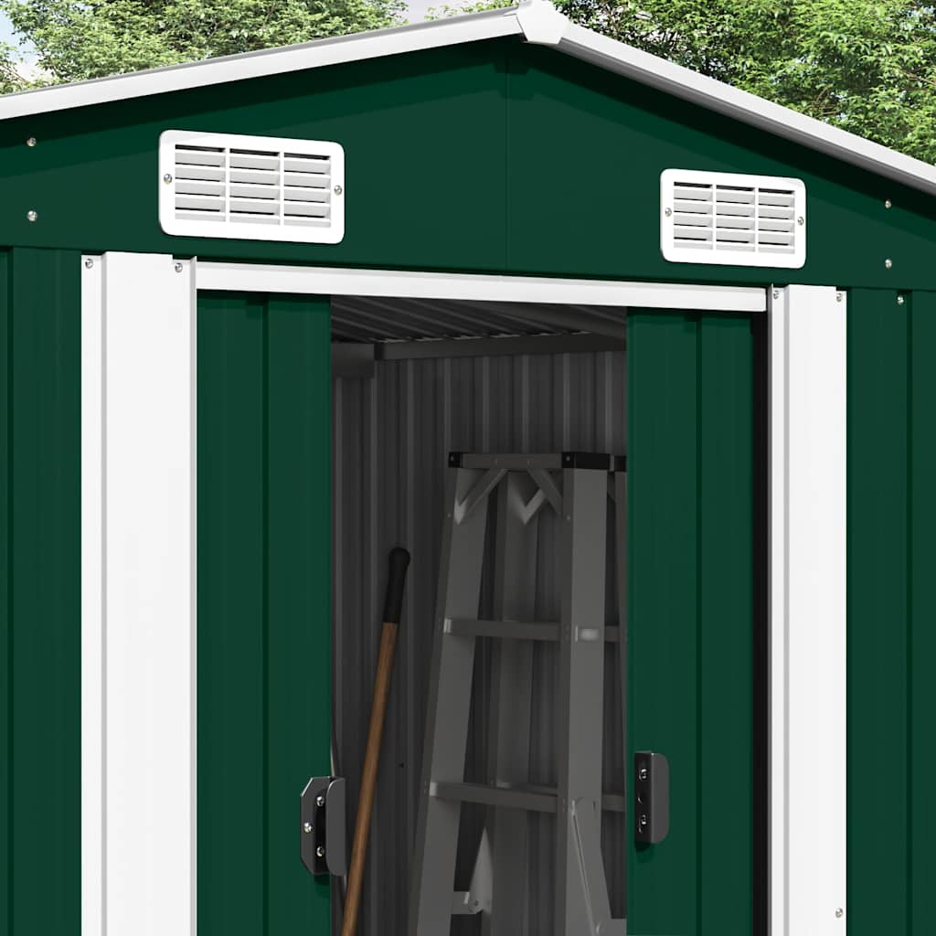 Gerätehaus 257x580x181 cm Metall Grün
