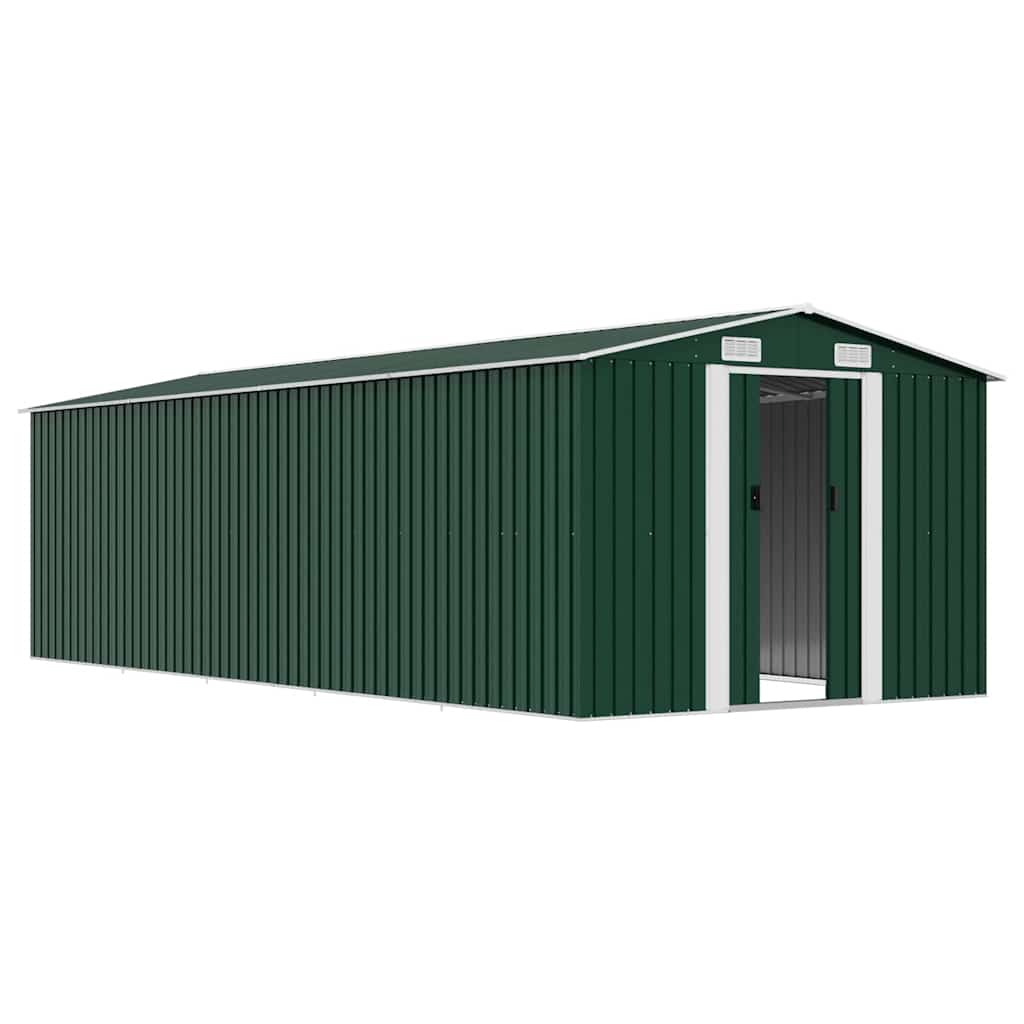 Gerätehaus 257x580x181 cm Metall Grün