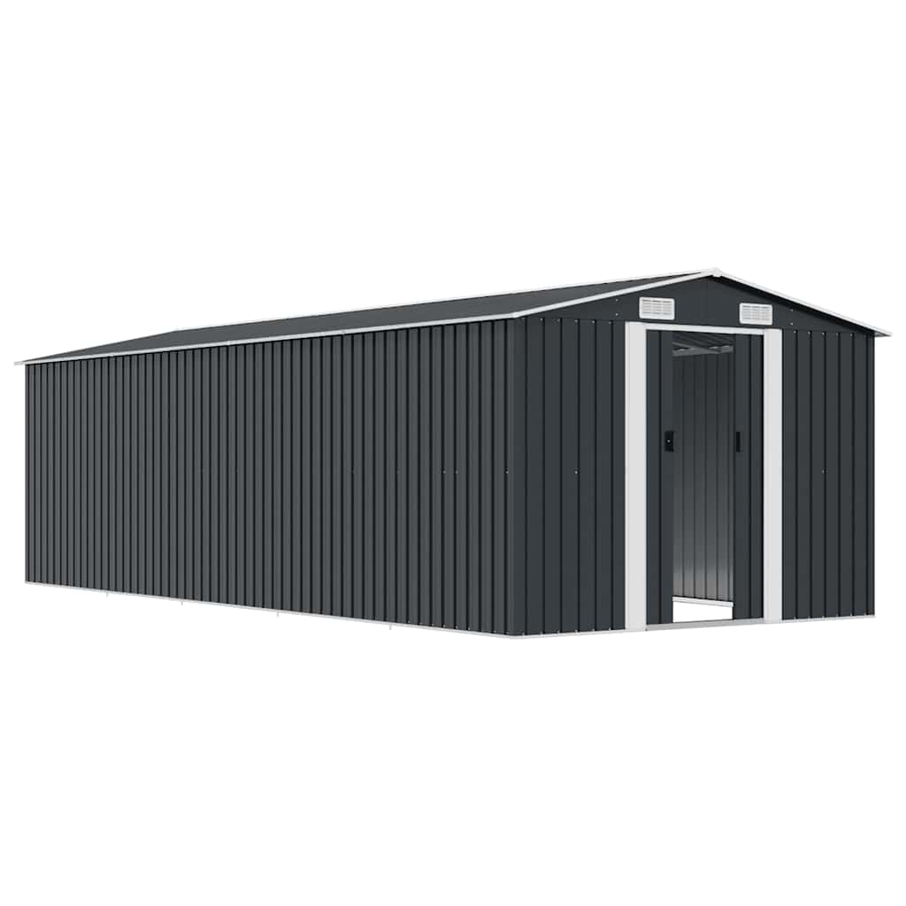 Gerätehaus 257x580x181 cm Metall Anthrazit