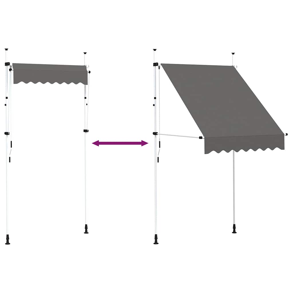 Einziehbare Markise Handbetrieben 150 cm Anthrazit