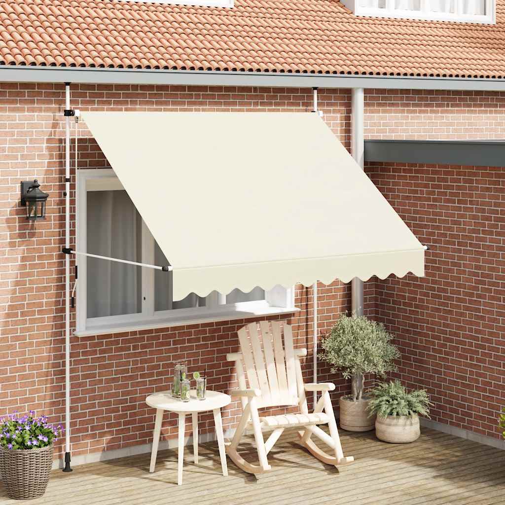 Einziehbare Markise Handbetrieben 250 cm Cremeweiß