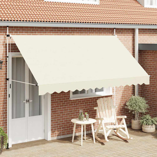 Einziehbare Markise Handbetrieben 350 cm Cremeweiß