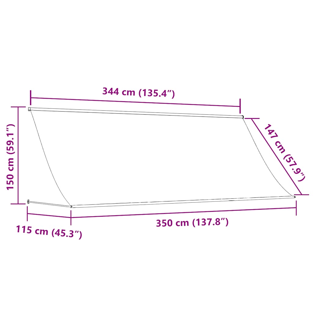 Einziehbare Markise 350×150 cm Creme