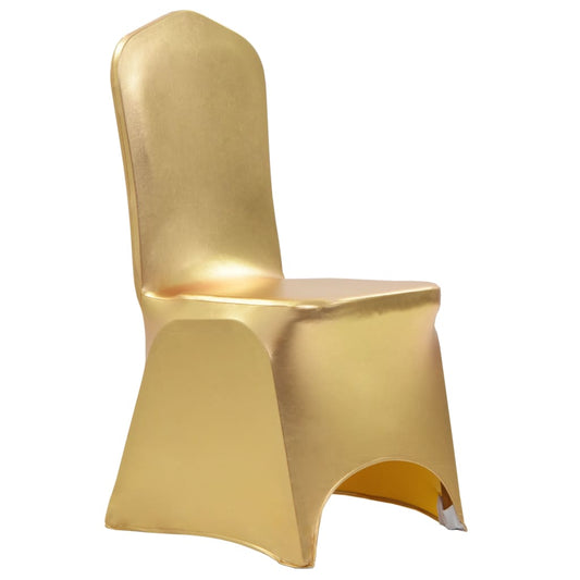 6 pcs Stretch Chair Covers Golden