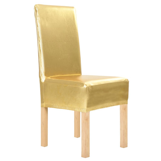 6 pcs. Stretch Chair Covers Golden Straight