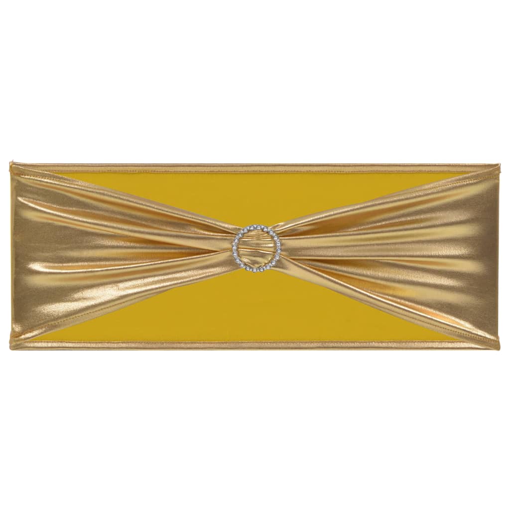 25 Pcs. Stretch Chair Sashes with Diamond Buckle Golden