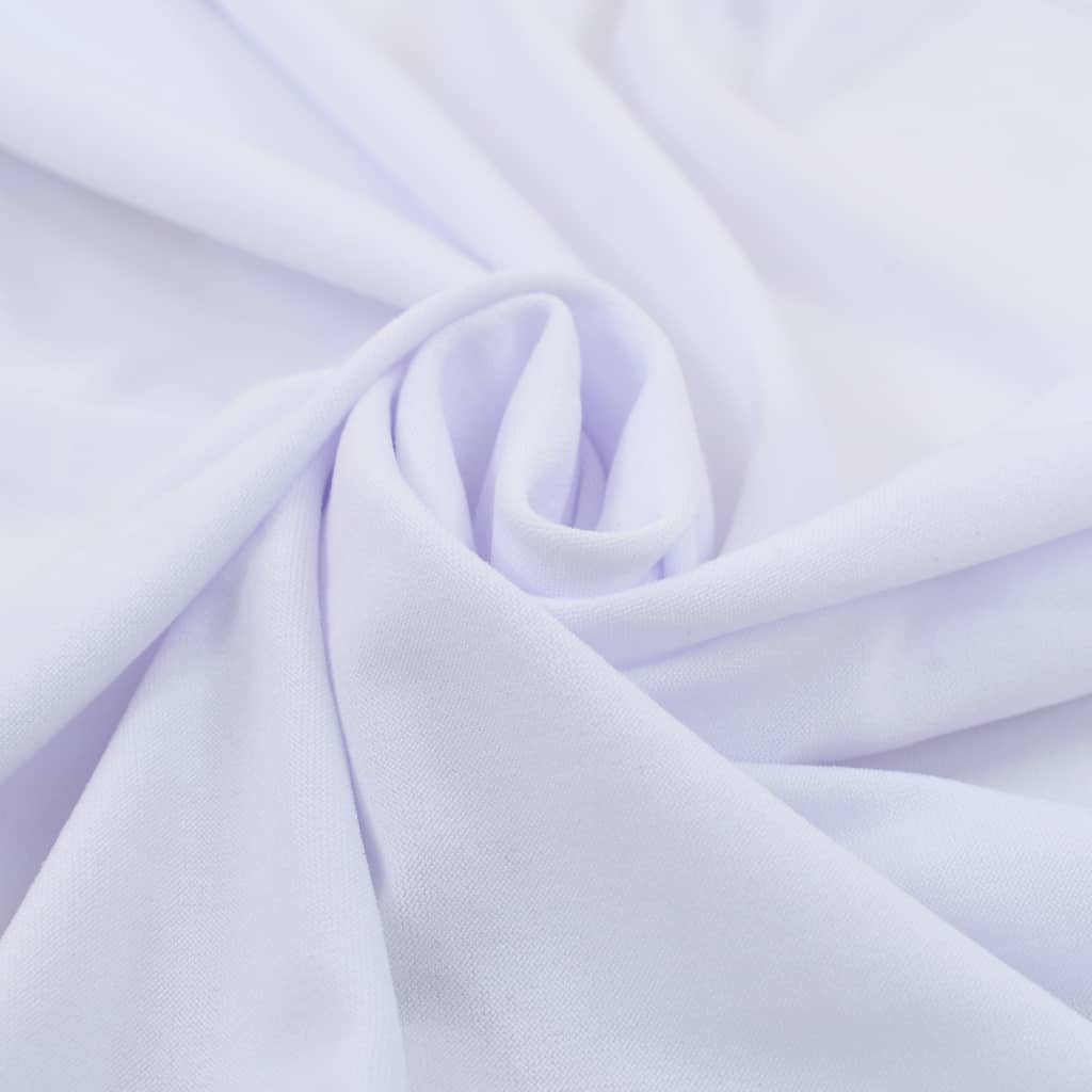 2 Stretch Tablecloths with Border White 183 x 76 x 74 cm