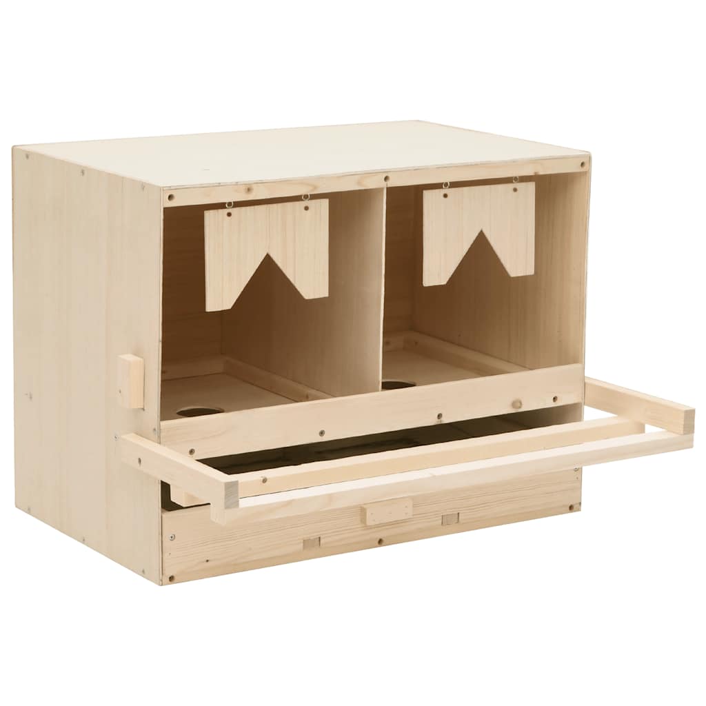 Legenest für Hühner 2 Fächer 63x40x45 cm Massivholz Kiefer