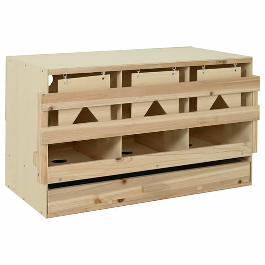 Legenest für Hühner 3 Fächer 96x40x45 cm Massivholz Kiefer