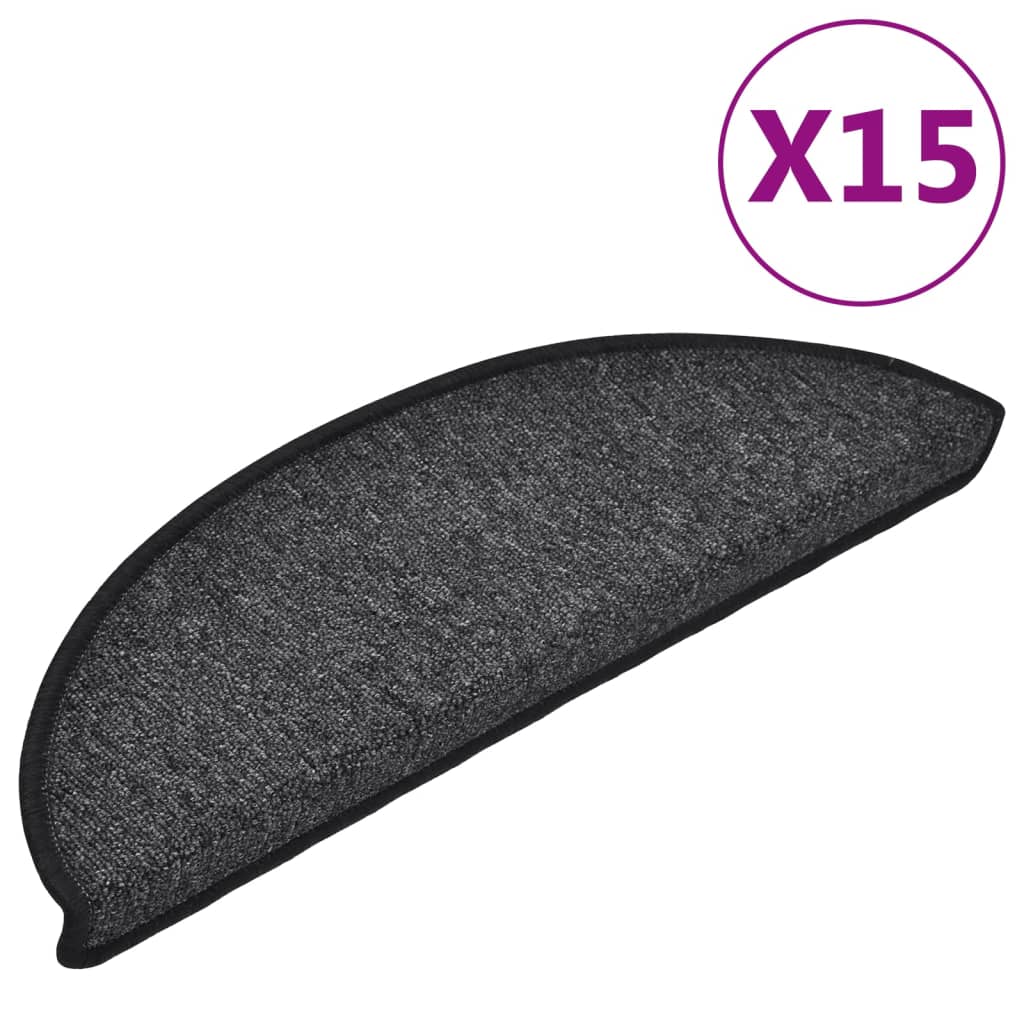 Stufenmatten 15 Stk. 56x17x3 cm Anthrazit Halbrund