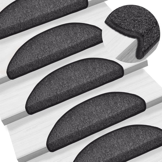 Stufenmatten 15 Stk. 56x17x3 cm Anthrazit Halbrund
