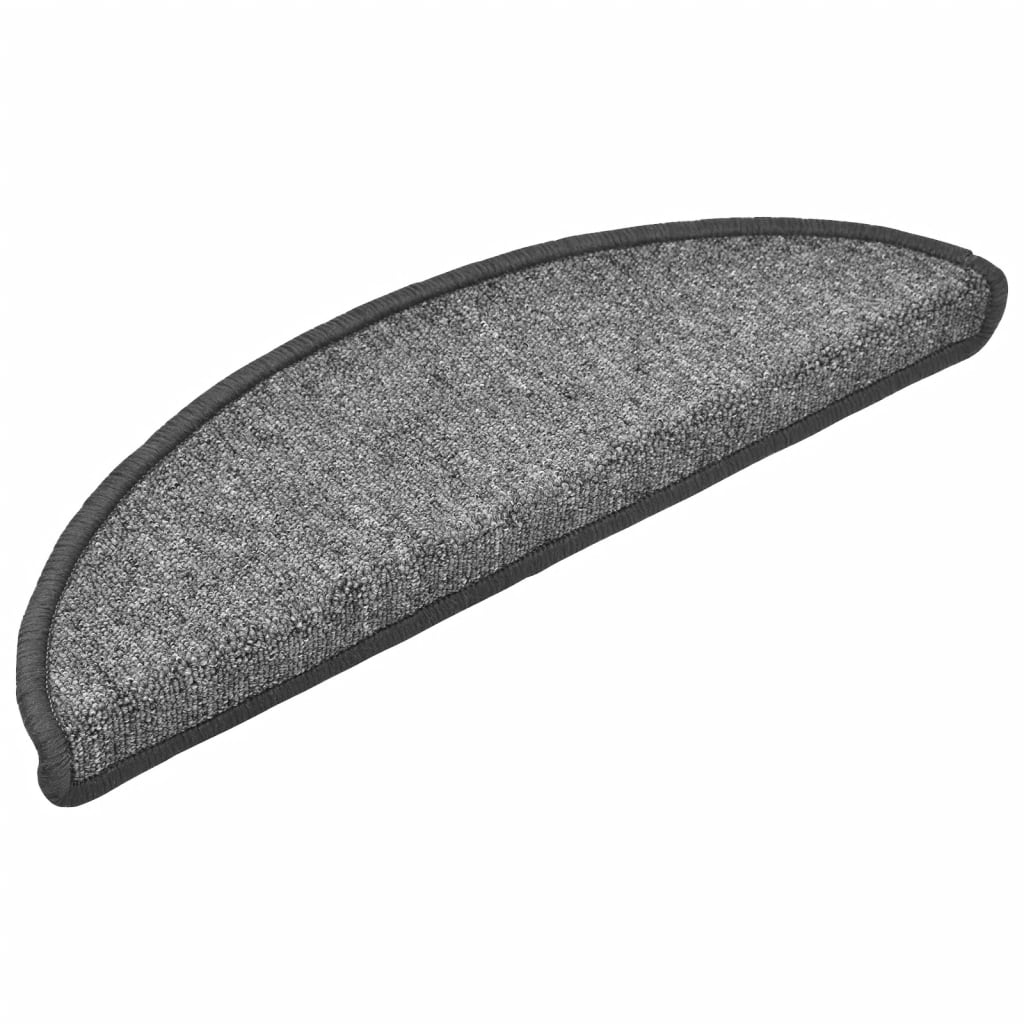Stair Mats 15 pcs. 56x17x3 cm Dark Grey Half-Round