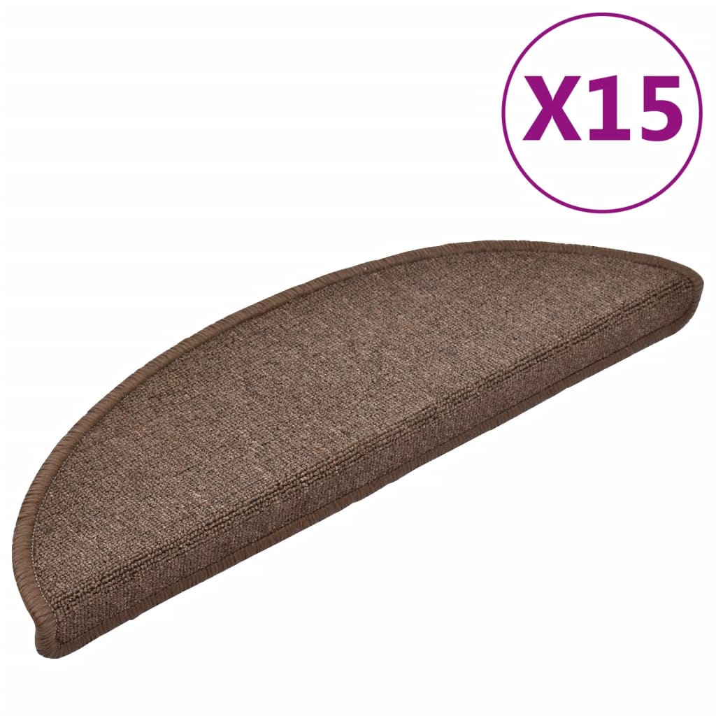 Tapis de marche 15 pcs 56x17x3 cm Marron café Semi-rond