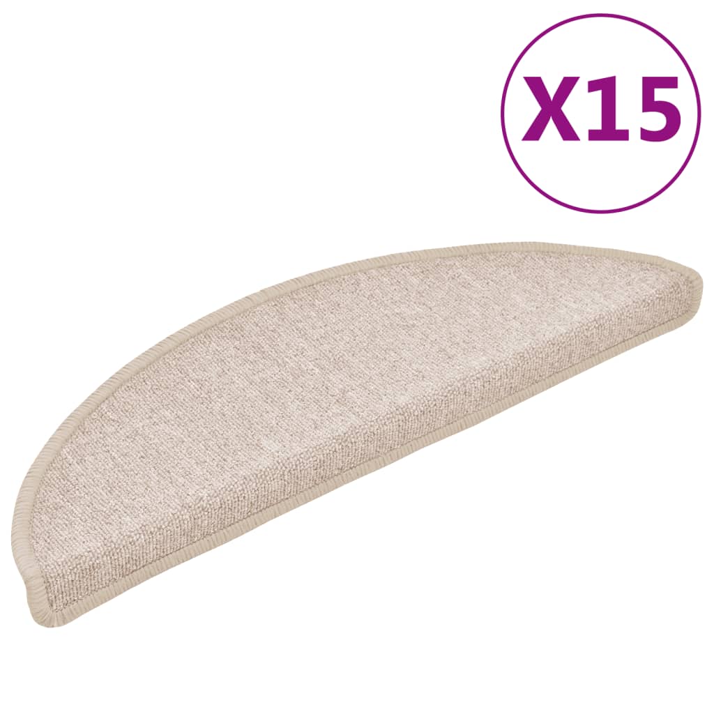 Stufenmatten 15 Stk. 56x17x3 cm Taupe Halbrund