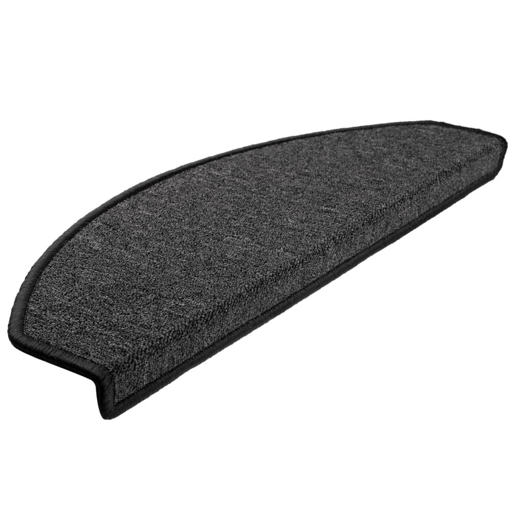 Marches d'escalier 15 pcs. 65x24x4 cm Anthracite Demi-rond Grand