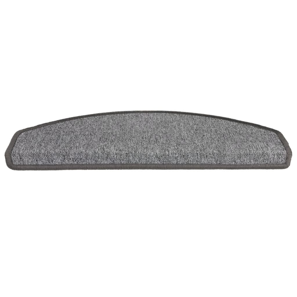 Tapis de marches 15 pces 65x24x4 cm Gris Foncé Demi-Lune Grand