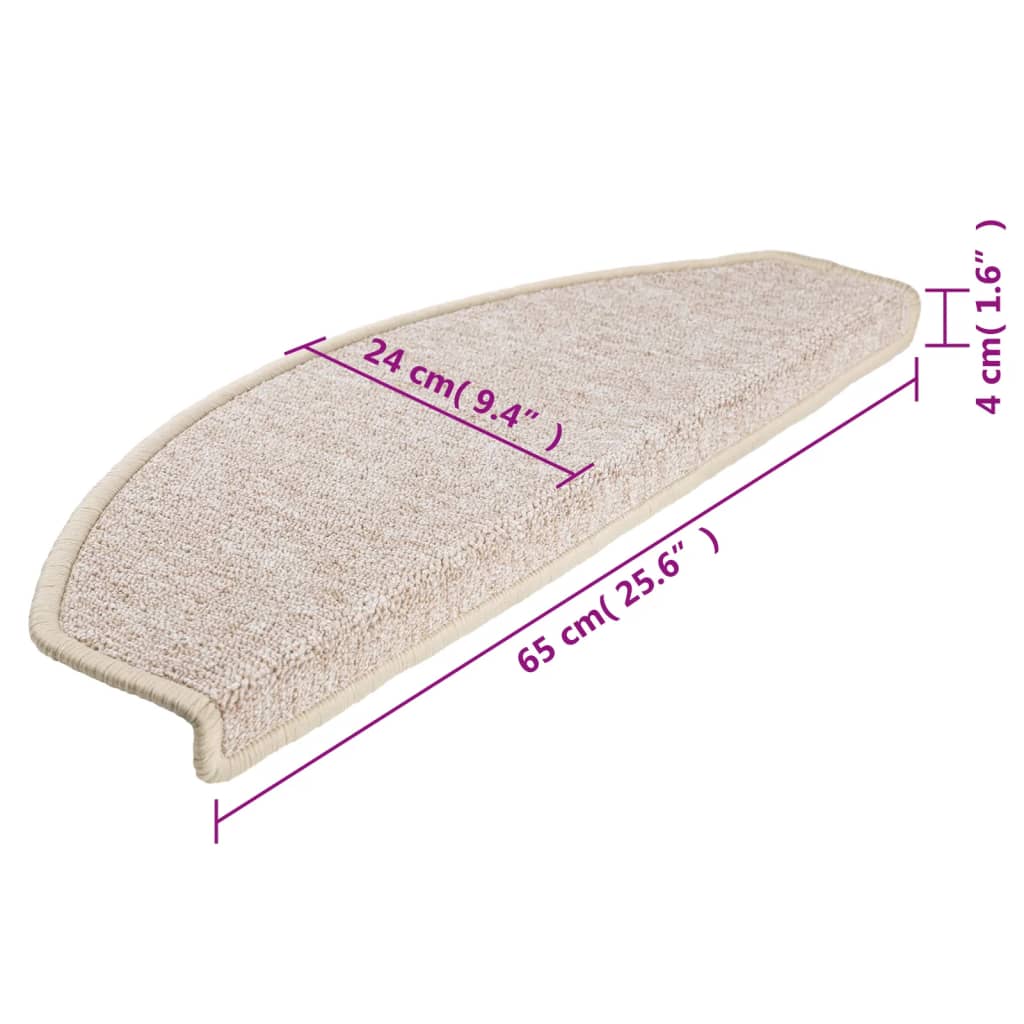 Stufenmatten 15 Stk. 65x24x4 cm Taupe Halbrund Groß