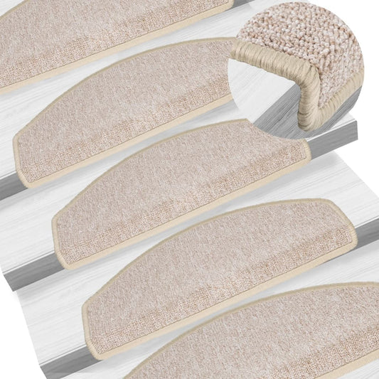 Stufenmatten 15 Stk. 65x24x4 cm Taupe Halbrund Groß