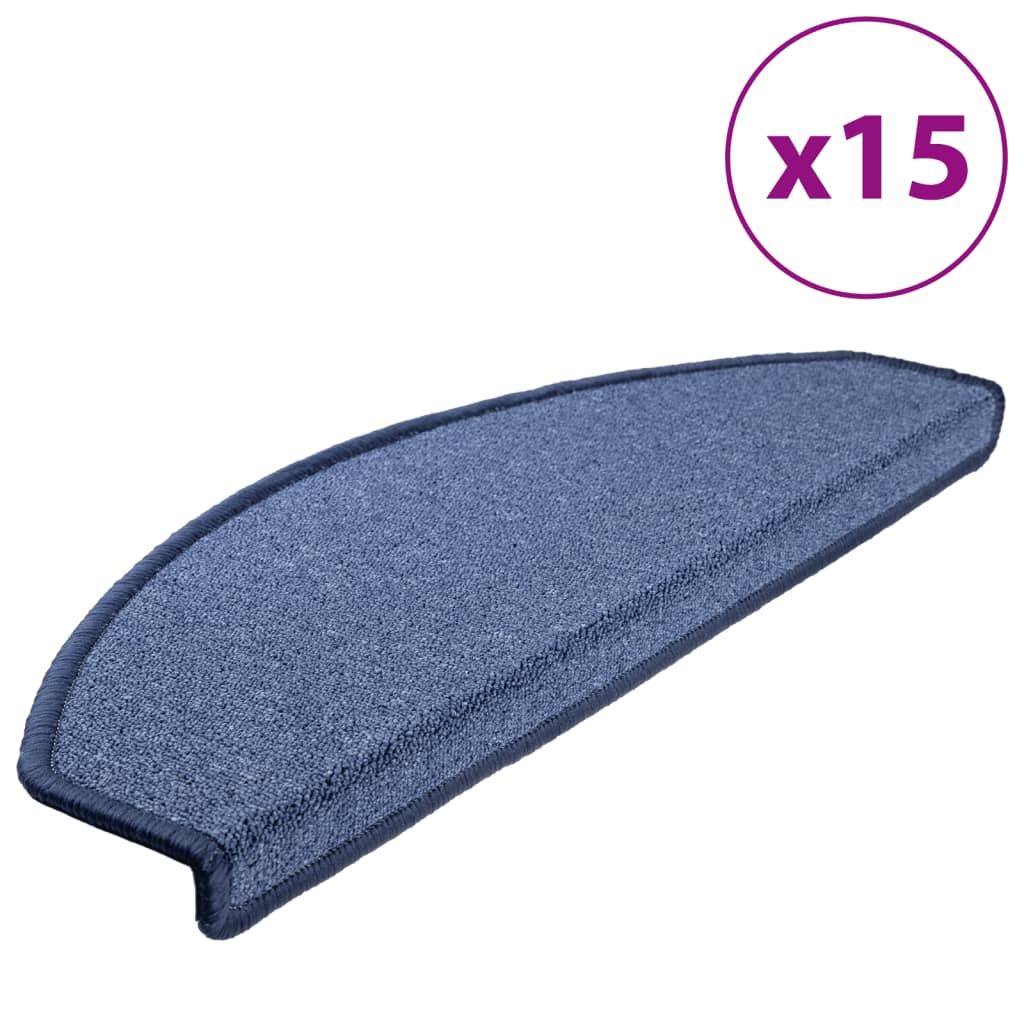 15 pcs. Stair Mats Blue 65 x 24 x 4 cm