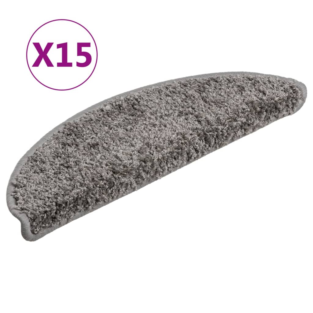 Stufenmatten 15 Stk. 56x17x3 cm Grau Halbrund