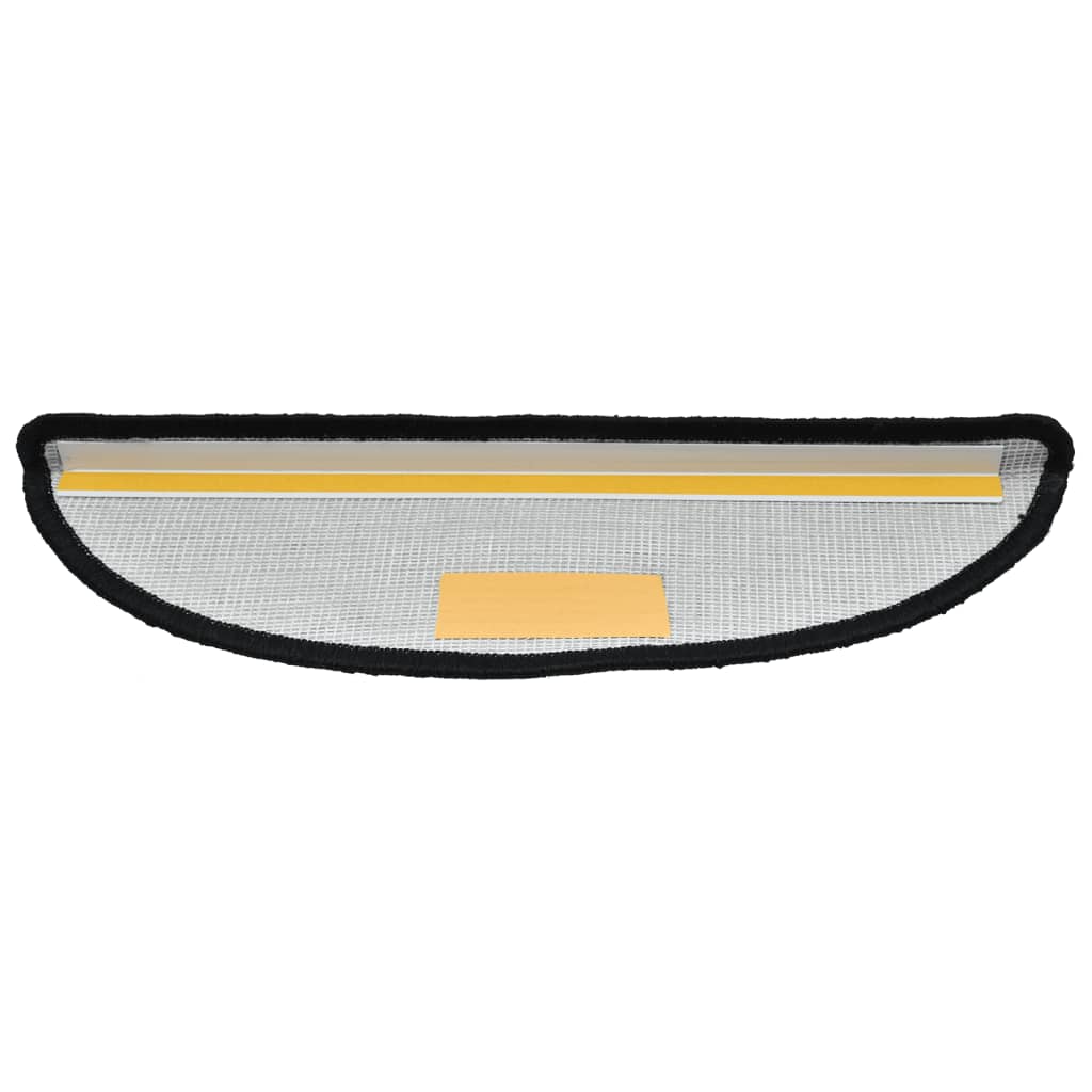 Stair Mats 15 pcs. 56x17x3 cm Black Half-Round