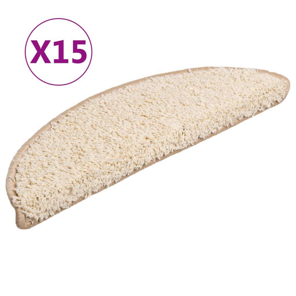 Tapis de marchettes 15 pces 56x17x3 cm Crème Demi-lune