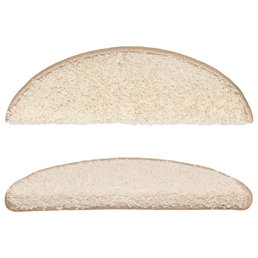 Tapis de marchettes 15 pces 56x17x3 cm Crème Demi-lune
