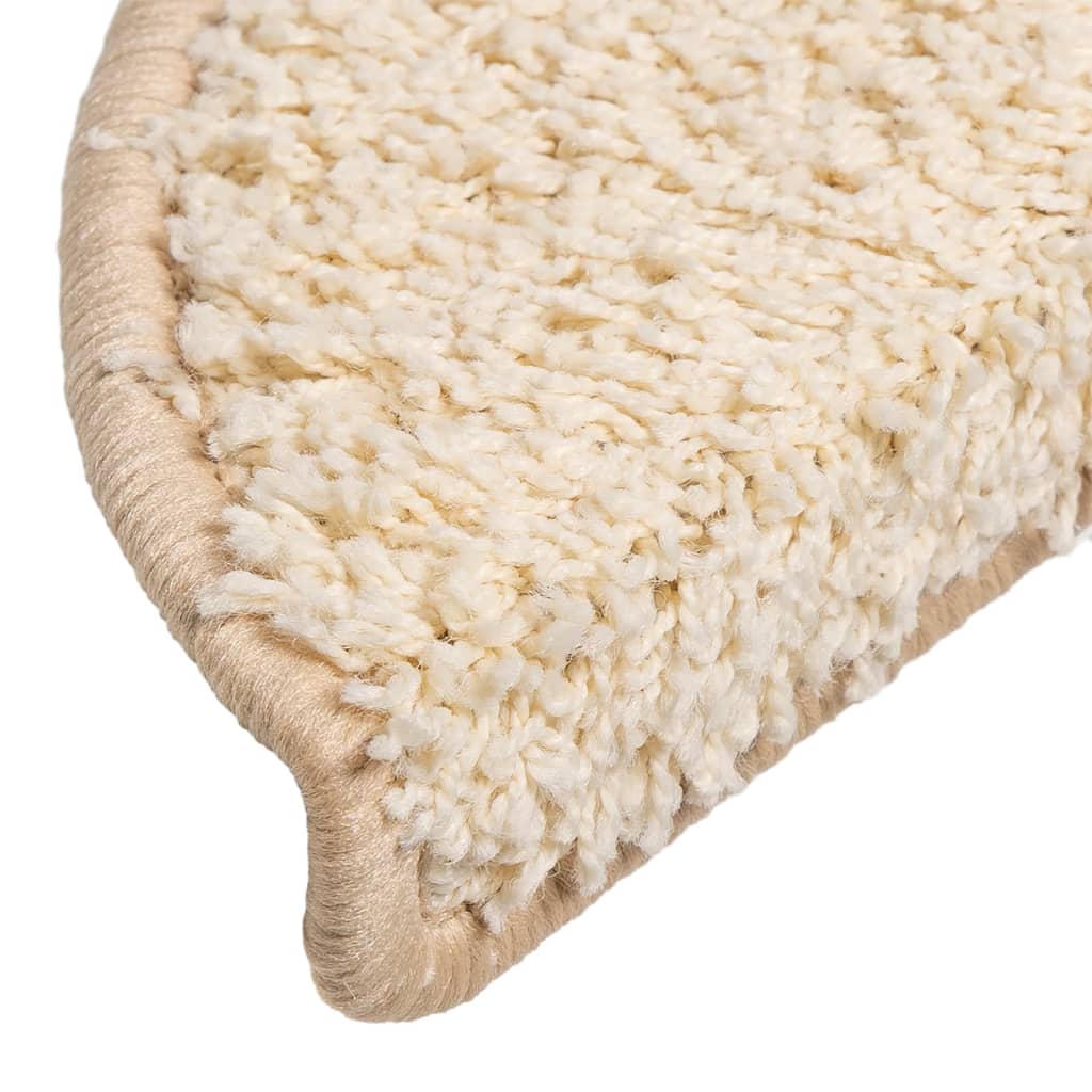 Tapis de marchettes 15 pces 56x17x3 cm Crème Demi-lune