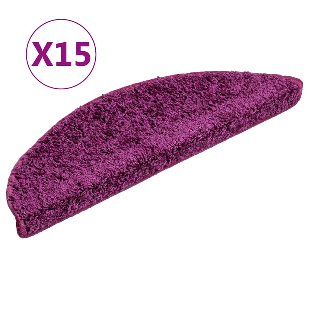 Tapis de marchettes 15 pces 56x17x3 cm Violet Demi-rond