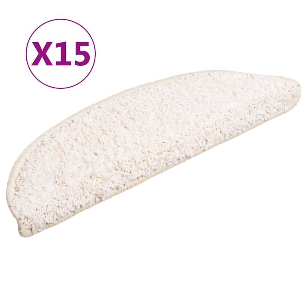 Stufenmatten 15 Stk. 56x17x3 cm Weiß Halbrund