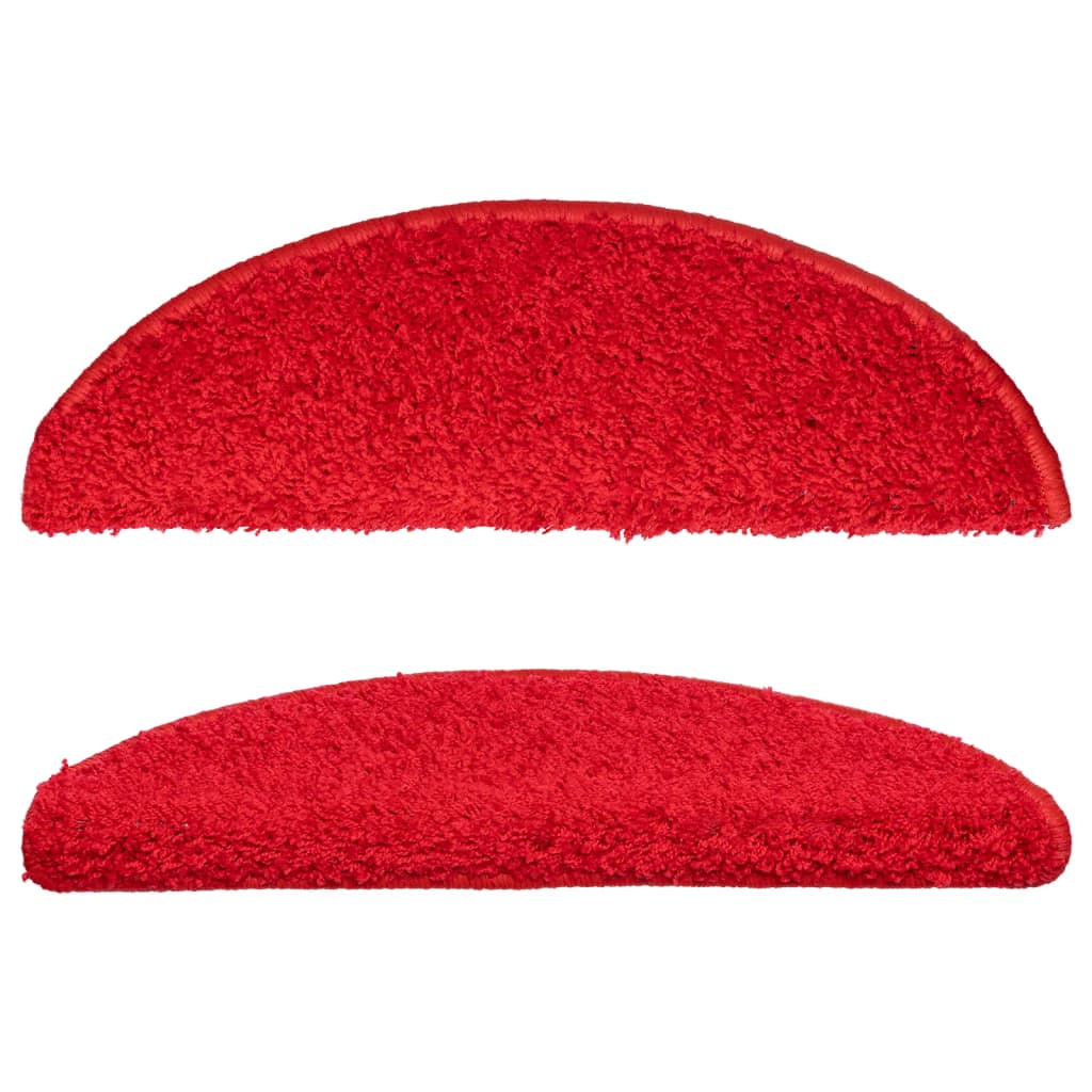 Stair mats 15 pcs. 56x17x3 cm Red Semi-circular