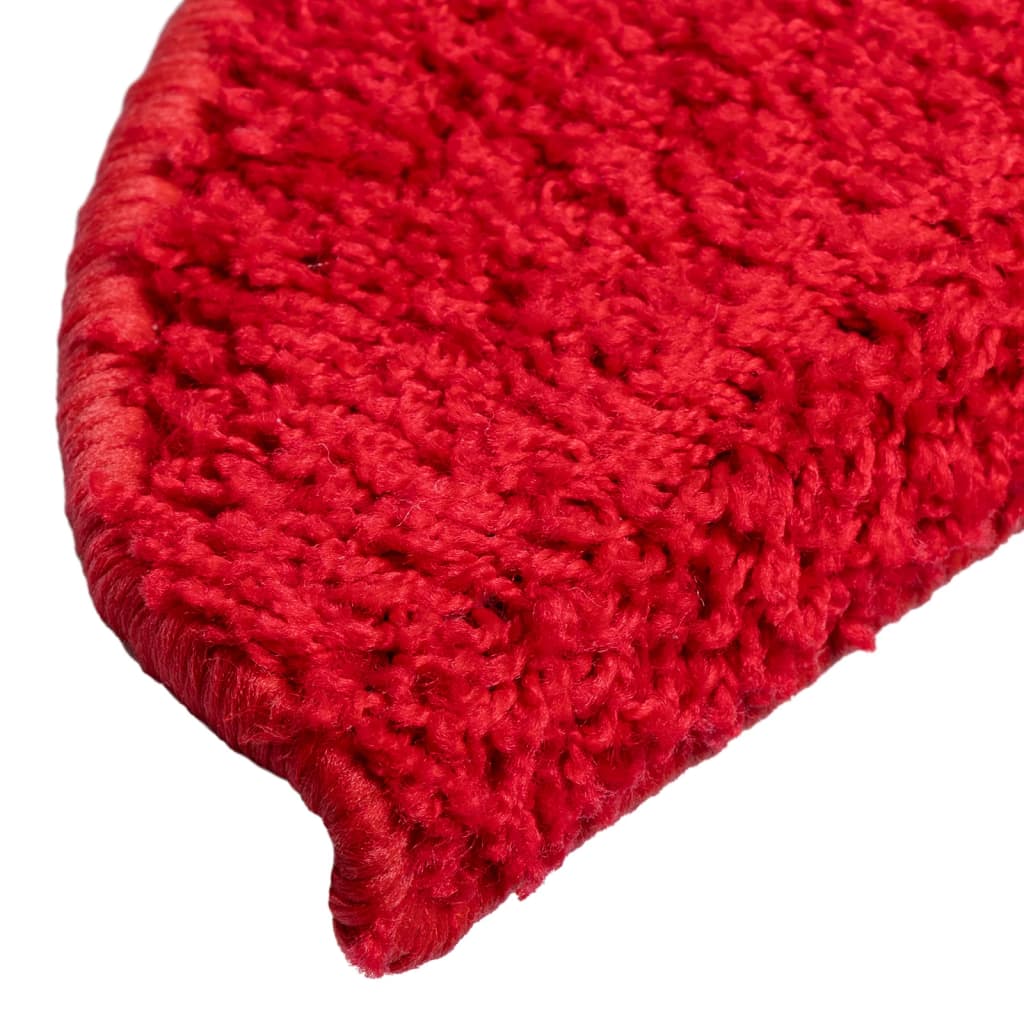 Stair mats 15 pcs. 56x17x3 cm Red Semi-circular