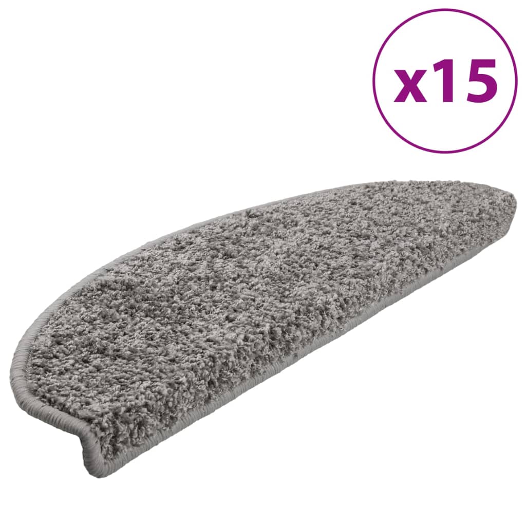 Stufenmatten 15 Stk. 65x21x4 cm Grau Halbrund Groß