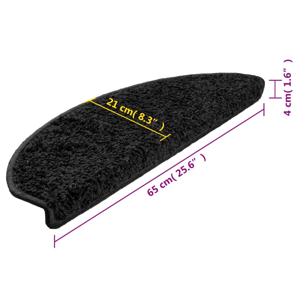 Tapis de marche 15 pcs. 65x21x4 cm Noir Semi-circulaire Grand