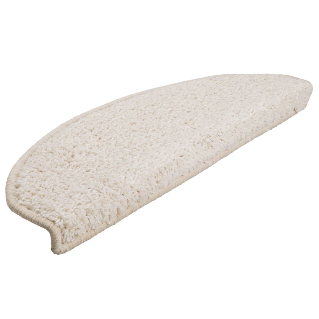 Marches de protection d'escalier 15 pièces 65x21x4 cm Blanc Semi-rond Grand