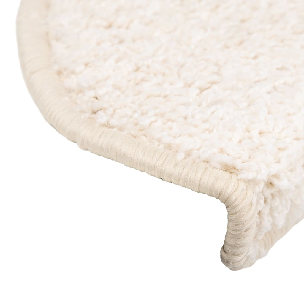 Marches de protection d'escalier 15 pièces 65x21x4 cm Blanc Semi-rond Grand