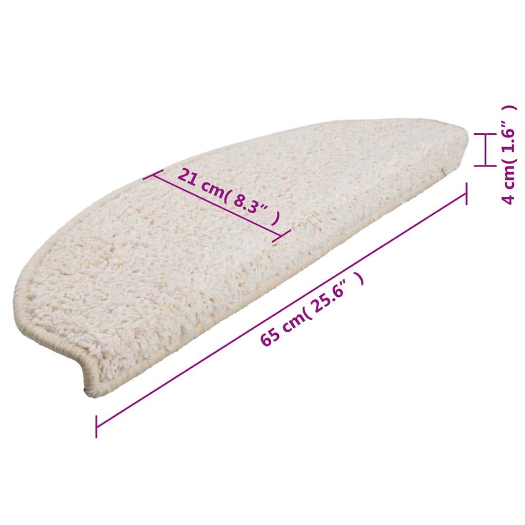 Marches de protection d'escalier 15 pièces 65x21x4 cm Blanc Semi-rond Grand