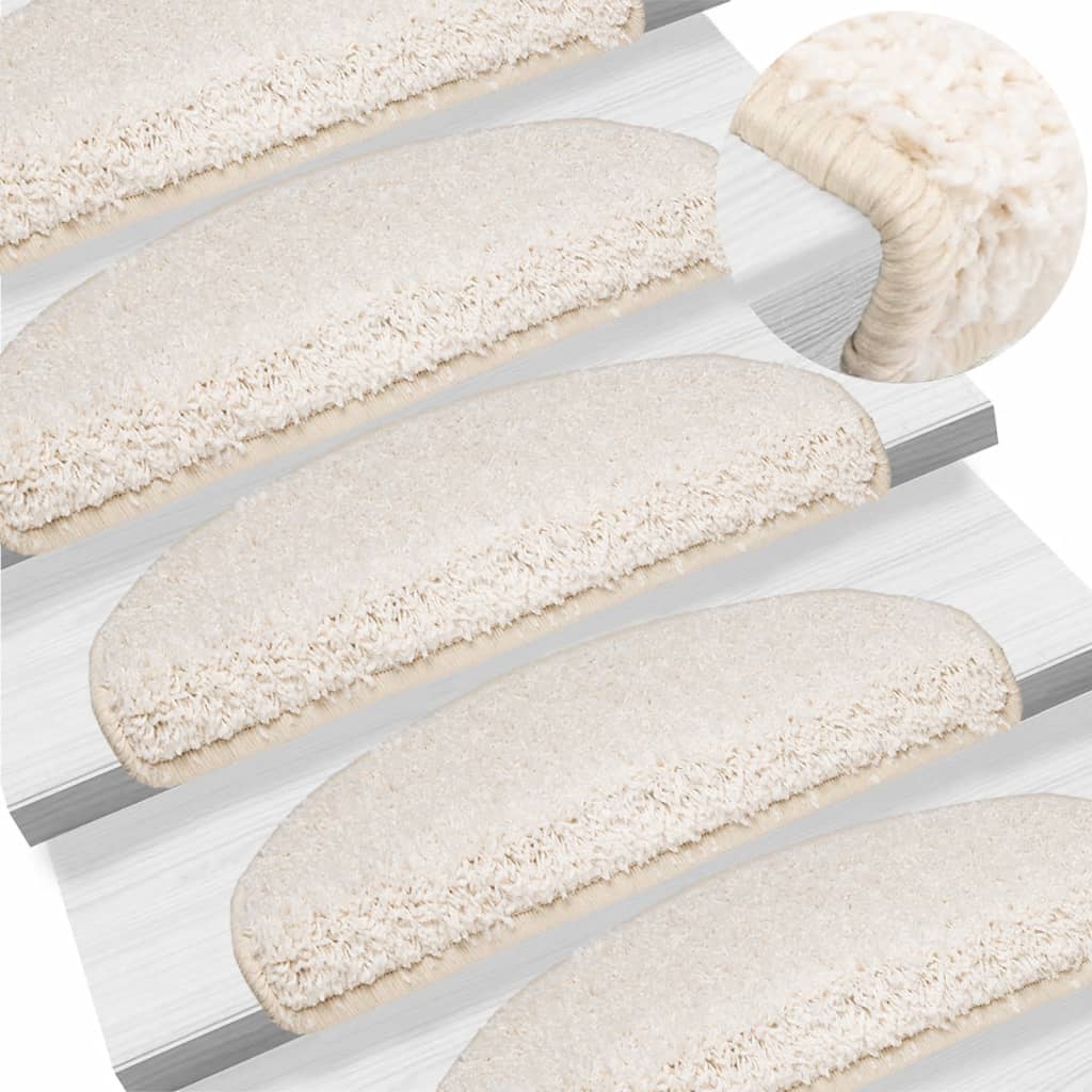 Marches de protection d'escalier 15 pièces 65x21x4 cm Blanc Semi-rond Grand