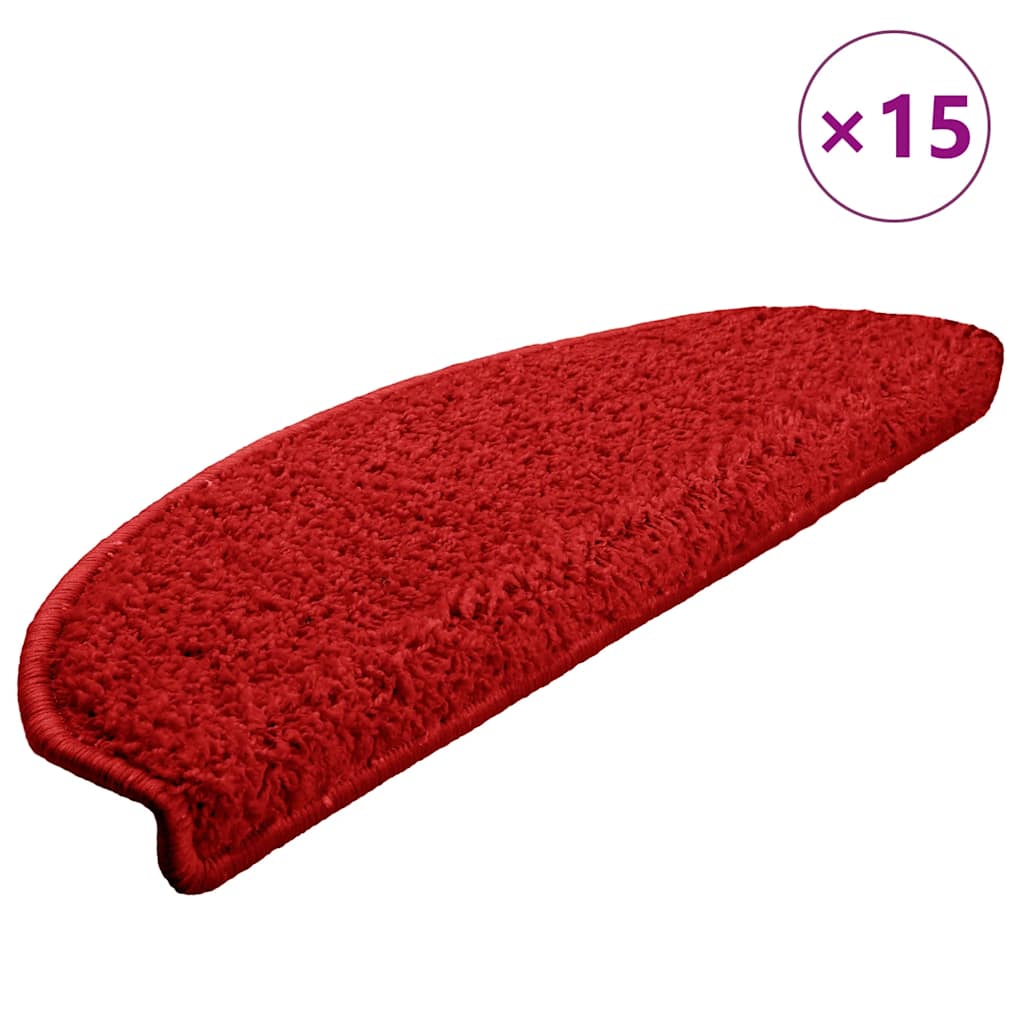 Marches d'escalier 15 pcs. 65x21x4 cm Rouge Demi-Rond Grand