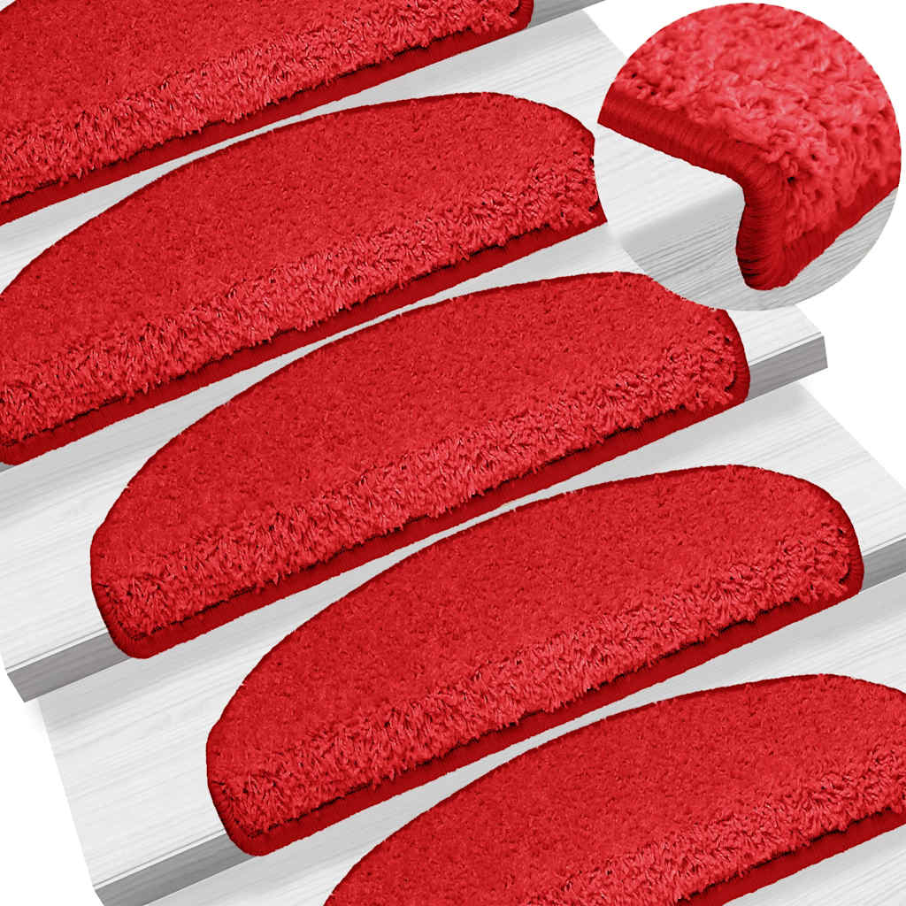 Marches d'escalier 15 pcs. 65x21x4 cm Rouge Demi-Rond Grand