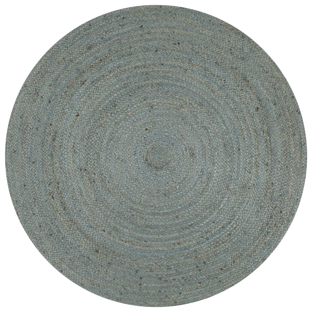 Tapis Fait main Jute Rond 90 cm Vert olive