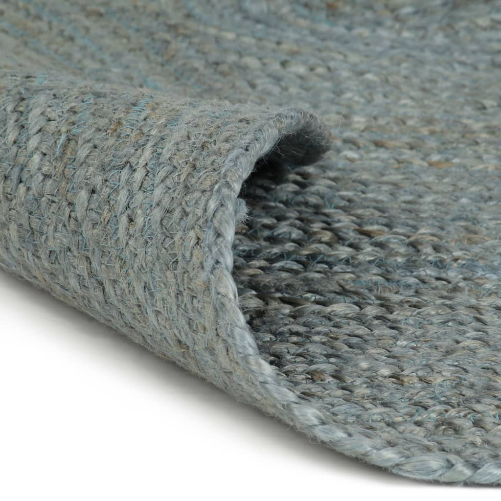 Tapis Fait main Jute Rond 90 cm Vert olive